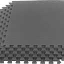 Stalwart Foam Mat Floor Tiles, Interlocking EVA Foam Padding Soft Flooring for Exercising, Yoga, Camping, Kids, Babies, Playroom  6 Pack, Gray, 24" X 24" X 0.5"