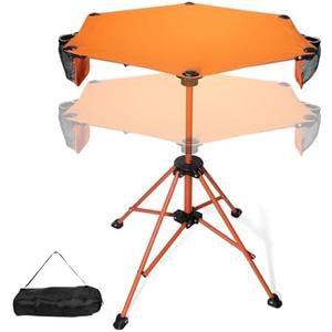 ZEMIRO CHARGE Lightweight Folding Bar Height Table, 36 Inch, Adjsutable Height & Cup Holder – Collapsible, Portable, Compact with Carry Bag for Lawn BBQ, Lounge, Picnic, Camping and Travel