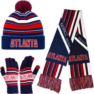 Vintage Classic Skull Cap Beanie Hat with Warm Gloves and Scarf Cuffed Winter Hat Knit Comes Gifts for Men Women Fans