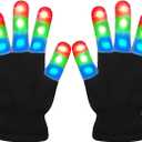 COLEDRE LED Gloves Girls Boys Toys Cool Party Rave Gifts Light Up Gloves for Kids Teens stocking stuffers Halloween Christmas World Cup Carnival Costumes
