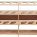 HG Art Concepts Mezzo Artist Paint and Brush Racks - Wood Grain Laminate Multi Layer Desk Stand Professional Storage Display Organizer for Paintbrushes and Tubes - Straight Rack 2