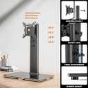 Single LCD Computer Monitor Free-Standing Desk Stand Mount Riser for 13 inch to 32 inch screen with Swivel, Height Adjustable, Rotation, Vesa Base Stand Holds One (1) Screen up to 77Lbs (HT05B-001)