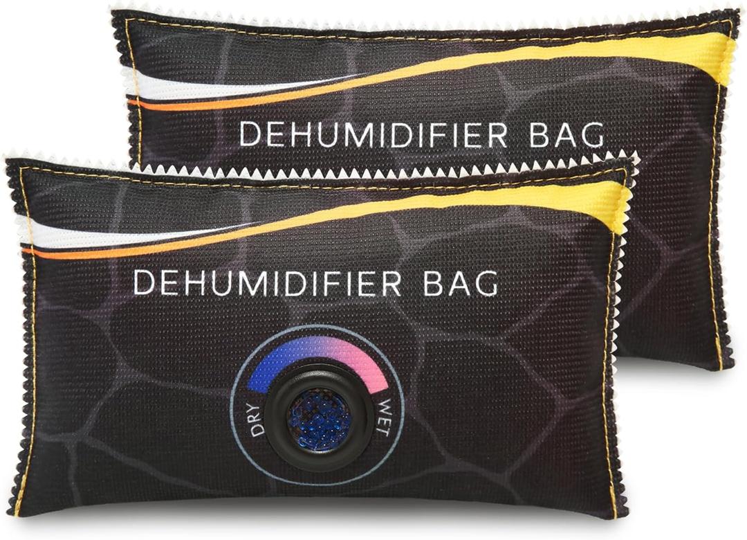 2 x 400g (1.8 lbs) Rechargeable Moisture Absorbers,Car Dehumidifier Bag,Microwave Fast Reactivated Large Desiccant Packs for Storage,Silica Gel Packets for Closet and Bathroom, Gun Safe Dehumidifier