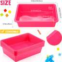 Hoteam 10 Pcs Flat Storage Organizer Tray Bin Paper Tray for Classroom Plastic Stackable File Organizer for School Office Teacher Book Organization(Dark Pink,13.78 x 9.84 x 3.15 Inch)