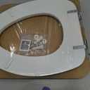 Mayfair Padded Toilet Seat with Chrome Hinges, Soft Vinyl over Wood Core Seat, Made in USA, Elongated, White