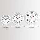 AKCISOT Wall Clock Silent Non Ticking Modern Wall Clocks Battery Operated 10 Inch, Analog Small Classic Clock Decorative for Bedroom, Kitchen, Home Office, Bathroom, School, Living Room (White)