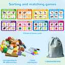 Sorting Toys for Toddlers,3 in 1 Learning Education Sorting Games Cutting Fruit Toys Toddler Coloring,Fine Motor Montessori Preschool Classroom Sensory for 2+ Year Old.