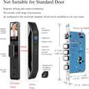 HIFAM 3D Face Recognition Smart Door Lock, Video Smart Lock with Camera,Video Doorbell,APP Control,Security WiFi Fingerprint Smart Mortise Lock Kit with Cylinder Deadbolt