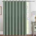 H.VERSAILTEX Blackout Patio Curtains 100 x 84 Inches for Sliding Door Extral Wide Blackout Curtain Panels Thermal Insulated Room Divider - Grommet Top, 7' Tall by 8.5' Wide - Green Bay
