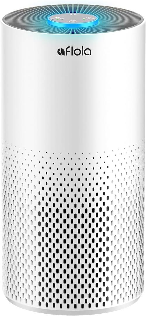Afloia Air Purifiers for Home Bedroom Large Room Up to 1076 Ft², 3-Stage Filter Cleaner Odor Eliminator, Remove Pets Dust Dander Hair Allergy Mold Pollen Smoke Smell, Quiet 22 dB, 7 Colors Night Light