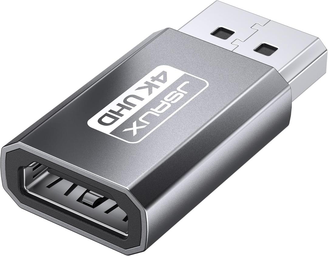 JSAUX 4K DisplayPort to HDMI Adapter, DP PC to HDMI Monitor Converter Video UHD 2K@120Hz,4K@30 DP to HDTV Male to Female Uni-Directional Adapter Compatible with Dell, Lenovo, HP,GPU, AMD -Grey (1Pack)