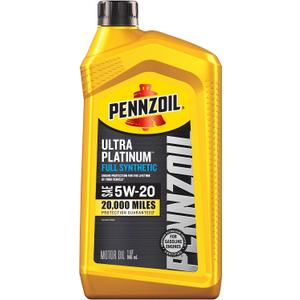 Pennzoil Ultra Platinum Full Synthetic 5W-20 Motor Oil, 1 Quart