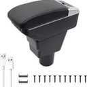 YJYWZH Car Armrest Storage Box for Chevrolet Chevy Spark 2016-2022 Accessories Center Console Cup Holder Leather Double-Layer Storage Box with 7 USB Ports (Spark 2016-2022, 7USB Black Thread)