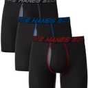 Hanes Men's Underwear Pack, 3-Pack, Total Support Pouch Boxer Briefs or Trunks, Moisture-Wicking Underwear for Men 2XL