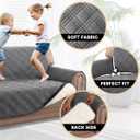 PrinceDeco 100% Waterproof Couch Cover for 3 Cushion Couch Sofa Pet Friendly Non-Slip Couch Cover for Dogs Washable Water Resistant Furniture Protector with Elastic Straps(XL Sofa 78", Grey)