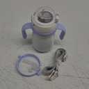 NCVI Kids Stainless Steel Straw Cup for Toddler 1-3 Years Old, Training Tumbler with Straw Spill Proof with Handle, Insulated Bottle to Keep Cold Warm for Water/Milk/Drink, Blue 10floz,Christmas Gift