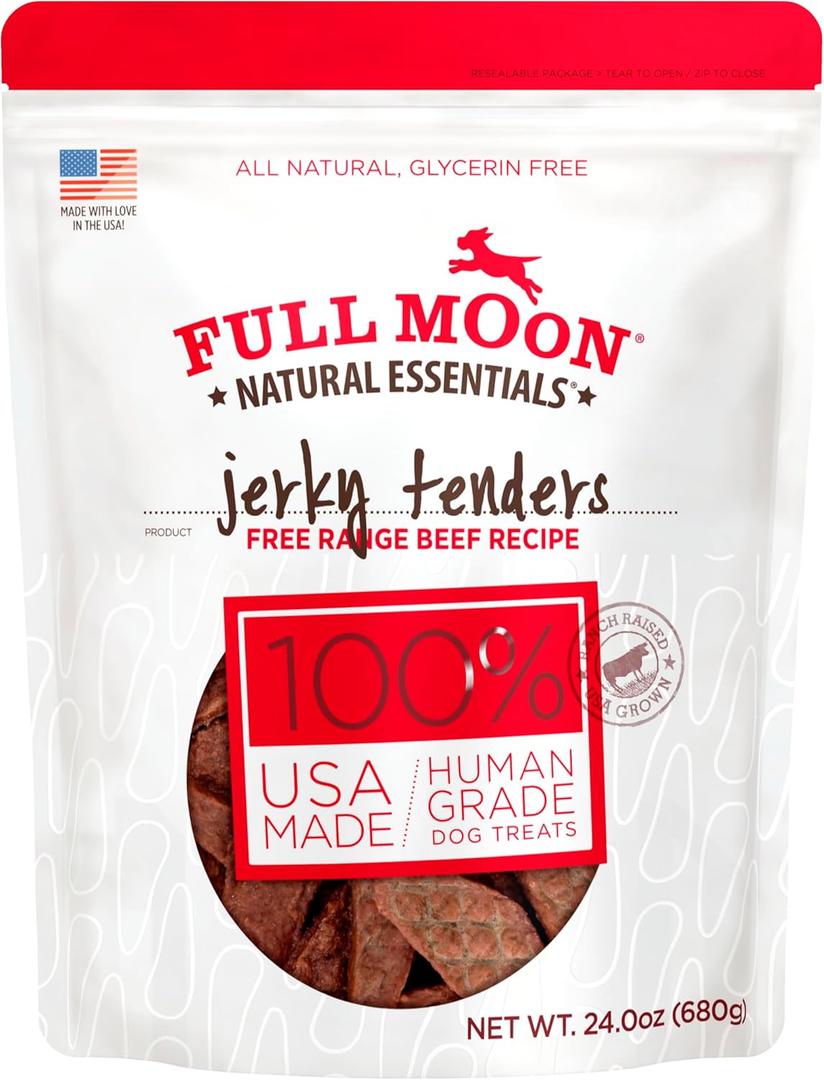 Full Moon All Natural Essentials Beef Jerky Tenders Free Range Human Grade 24 oz (1.5 Pound (Pack of 1)), Best By: 09/27/2027