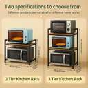 2-Tier Heavy Duty Microwave Stand, Carbon Steel Kitchen Shelf Countertop Organizer, Holds Up to 200 lbs, Space Saving Microwave Oven Rack for Kitchen Storage, Fits Most Microwaves (20.5" Width), 20.5*13.8*17.3in