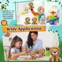 Blueweenly 36 Pcs Lion Plush 6 Inches with Organza bag and Cards Cuddly Lion Stuffed Animal Small Stuffed Animals Bulk for Birthday Favors Gifts Forest Decor Birthday
