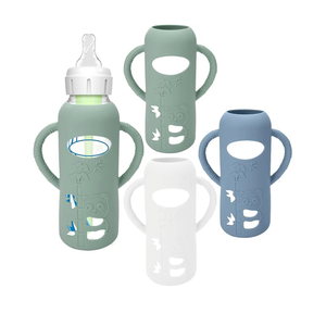 3 Pack Silicone Sleeves for Dr. Brown's Glass Baby Bottles - Drop Protection Baby Bottle Sleeves,Compatible with Dr. Brown's Newborn Glass Bottles,with Silicone Handles,8 oz