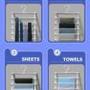SEVEN LUCKY LIGHT 6 Tier Pants Hangers Space Saving up to 80%, 3 Packs Cloud Ladder Vertical Hangers for Pants, Leggings, Organizers for Apartment & Small Wardrobe Storage, Dorm Room Essentials