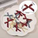120pcs Mini Bow, Buffalo Plaid Bows for Craft Red and Black Checkered Gingham Ribbon Farmhouse Home Decoration for Christmas Tree Gift Decorations Thanksgiving Home Decoration Gift DIY Making