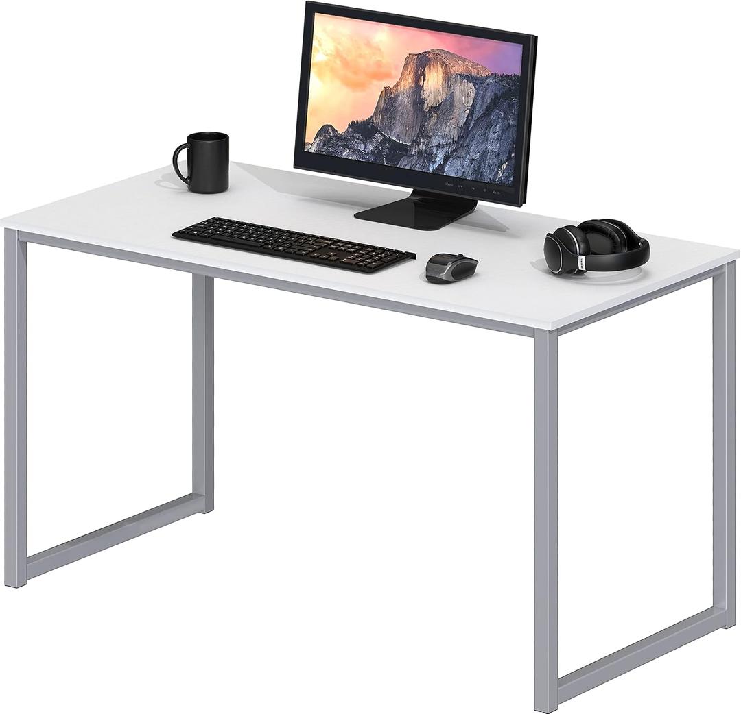 SHW Mission 40-Inch Home Office Computer Desk, White 19"D x 40"W x 28"H