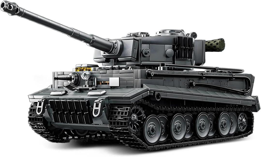 1:28 Tiger Heavy Tank Building Blocks Set for Adults, Compatible with Lego Military Vehicle, WW2 Army Tank Toys Historical Collection Model for Military Fans, Gifts for Teens Kids Boys 8-14 (1668 PCS)