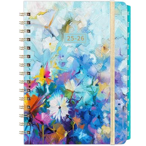 Academic Planner 2025-2026, July 2025 - June 2026, 6.3’’ × 8.4’’, 2025-2026 Academic Planner Weekly and Monthly with Tabs, Inner Pocket, Hardcover, Elastic Closure