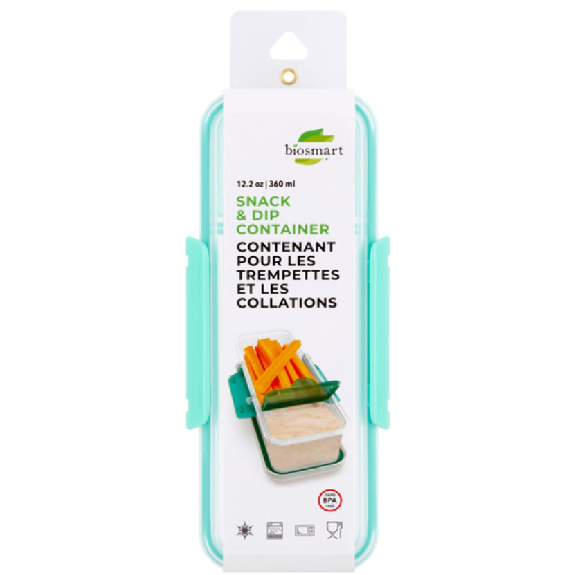 2PCS BioSmart Snack & Dip Container, 1 EA