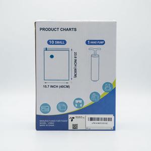 Fygrip Vacuum Storage Bags with Hand Pump, Plastic Packaging Bags, 80% Space Saver Vacuum Seal Bags for Clothing, Travel Lugggage, Blankets, Comforters, 10 Small