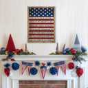 Pechpell Memorial Day 4th of July Patriotic Wall Decor, 15.7"x11.8" Wooden Red White Blue American Flag National Anthem Sign, Americana Independence Day Indoor Office Table Desk Mantel Home Decorations