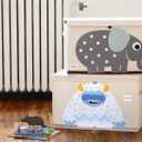 3 Sprouts Large Toy Chest for Kids with Lid and Handles - Collapsible Toy Storage Bin/Trunk/Box/Basket Organizer for Boys & Girls Playroom, Nursery, Yeti