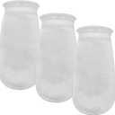 3Pcs 4 Inch Ring by 10 Inch Long Filter Socks 200 Micron, Aquarium Felt Socks, Aquarium Filter Bags for Freshwater Saltwater Aquariums Fish Tank, Sump Filter Socks, Use in Ponds Overflows (Withe)