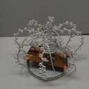 LAWOHO Christmas Tree Topper Star, Jeweled Crown with 60 Warm White LED USB Lighted Tree Topper, Xmas Tree Decor with Remote Control 8 Lighting Mode, Timer, Dimmer for Christmas Tree OrnamentSilver