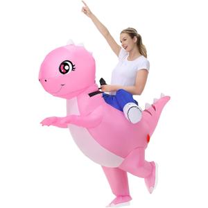 Poptrend Inflatable Dinosaur Costume for Adult Funny Ride-On Blow up Halloween Costumes Womens/Mens Holiday Party Cosplay Costumes