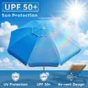 HYSHADE 7ft Portable Beach Umbrella Shade Umbrella with Sand Anchor, Beige