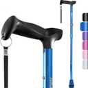 Rehaescort Walking Cane, Folding, Adjustable, Lightweight, Walking Canes for Men & Women, Soft Ergonomic Handle, Heavy Duty All Terrain Tip, Walking Sticks for Seniors & Adults with Travel Bag