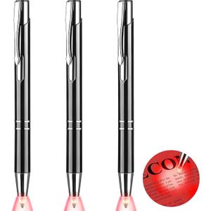 Zonon Lighted Tip Pen Flashlight Writing Ballpoint Pens LED Penlight Light Up with Bright White Light for Writing in the Dark, 3 Pieces
