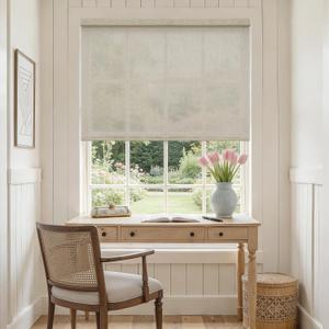 Linen Cordless Roller Shades Light Filtering Window Blinds 44" W x 72" H