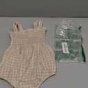 FOMOYUU Infant Newborn Baby Girl Ruffle Sleeveless Romper Summer Clothes Outfit with Cute Floral Print Jumpsuit (0-3 Months, Khaki Plaid)