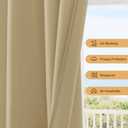 HolidayIdeas Outdoor Patio Curtains Waterproof with Rod Pocket 6 Panels 110x95 Inch- Weatherproof Balcony Outdoor Curtains for Apartments,Porch, Gazebo, Pergola, Sliding Glass Door, Cream