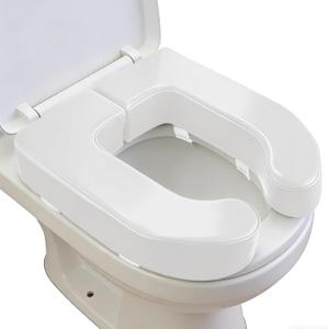 Toilet Seat Riser 3 Inch Elevated for Seniors & Handicap, Foam Padded Raised Toilet Seat Cushion, Fits Standard Elongated Toilets, Soft PU Leather Bathroom Attachment (White, 3 inches)