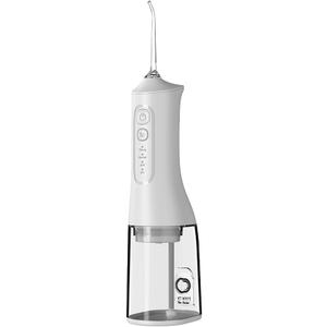 Water Flosser, Rechargeable 300ML IPX7 Waterproof Cordless Portable Oral Irrigator with 4 Modes & 4 Replaceable Jet Tips-Flossing Cleaner for Daily Home Use,Travel,Gums,Braces Care-White