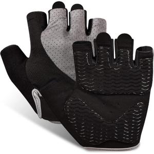 Sunnex Gym Gloves - Fingerless, Breathable Workout Gloves for Weightlifting, Cycling & More (Large, JS-GREY)