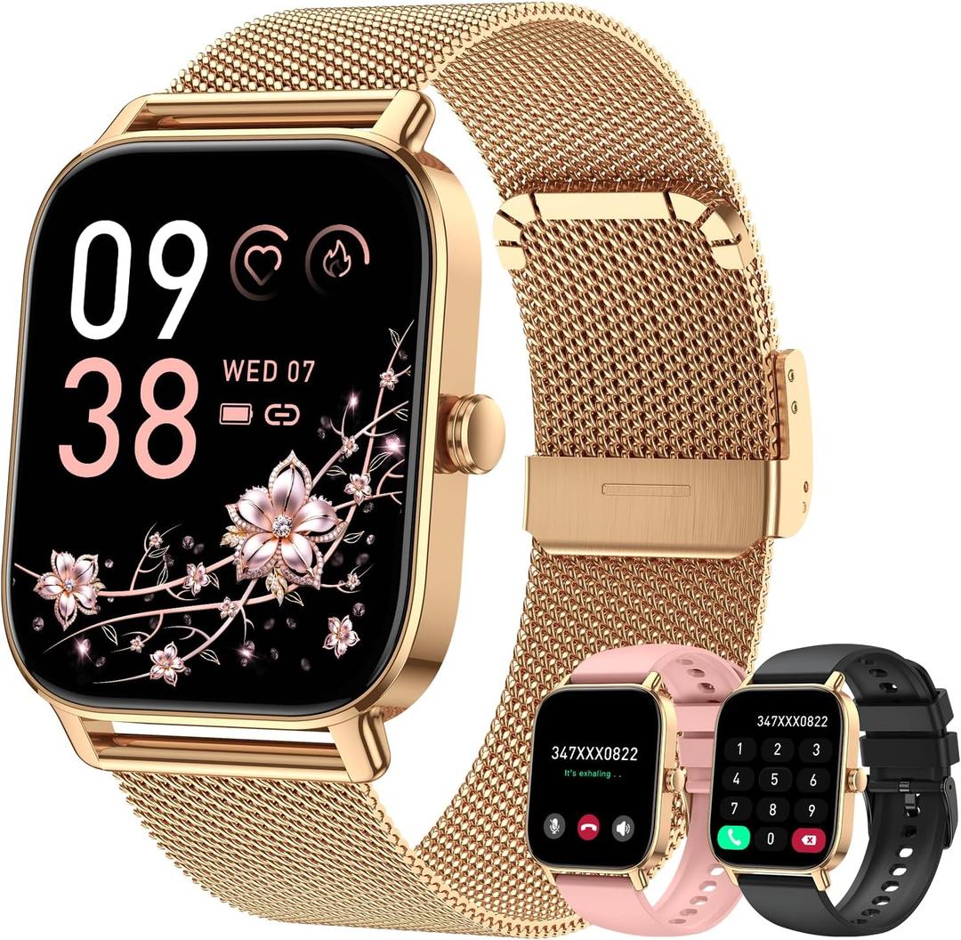 Smart Watch for Women Android/iPhone: Fitness Tracker Smart Watches Rose Gold IP68 Waterproof Bluetooth Calls Answer&Make 1.85" Smartwatch Activity Pedometer Heart Rate SpO2 Monitor 120+ Sports Model