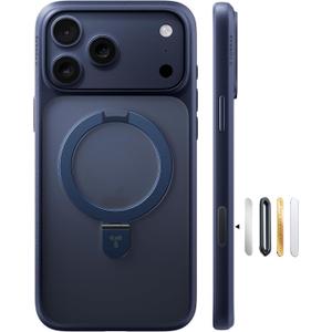 TORRAS Ostand Magnetic for iPhone 17 Pro Max Case, Fit for MagSafe, Sturdy Stand, Military Grade Drop Tested, Camera Control, Translucent Slim Soft Edge Case for iPhone 17 Pro Max 6.9", Black