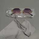 PORADAY Square Sunglasses for Women Men Retro Octagon Metal Sun Glasses Vintage Polygon Shades
