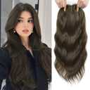Hair Topper, 3D Hair Toppers for Women with Thinning hair, 16 Inch Pieces for Women Middle Part Clip in Bangs Synthetic Curly Wavy (6/8)