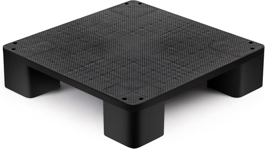 Plastic Pallets for Basement Storage Easy to Stack Lightweight Floor Pallets Display for Flooring Room Supermarket Warehouse, Support up to 2000 Lbs,Black (20'' L X 20'' W X 4.7'' H,1 Pcs)